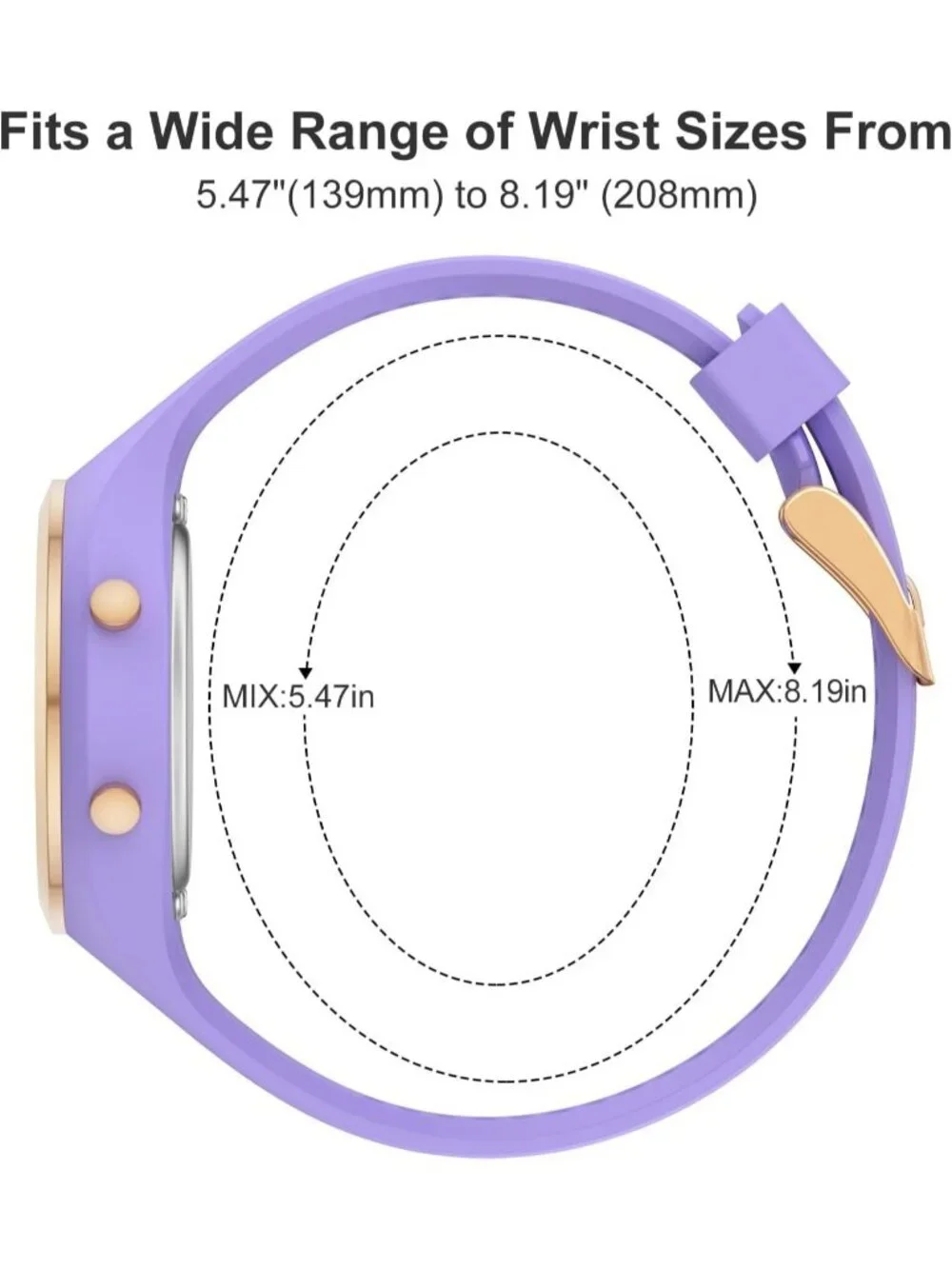 Women's Purple Waterproof Sport Digital Chronograph Silicone Strap Wrist Watches